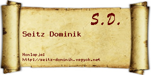 Seitz Dominik névjegykártya